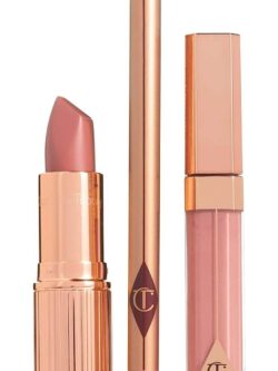 Charlotte Tilbury The Pillow Talk Full Size Lip Kit- Lip Liner, Lipstick, and Lip Gloss