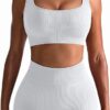 2 Piece High Waist Leggings with Sports Bra Exercise Set